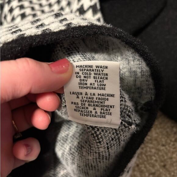 Magaschoni Double Breasted Notch Lapel Cropped Houndstooth Knit Jacket Small - Picture 8 of 10